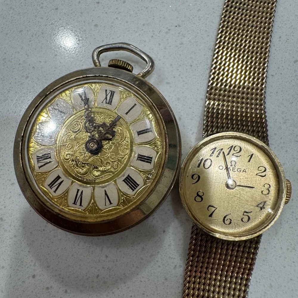 Omega Women's Gold Mesh Bracelet Watch